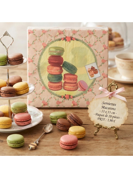 Serviettes en papier macarons