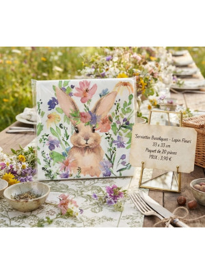 Serviettes en papier lapin