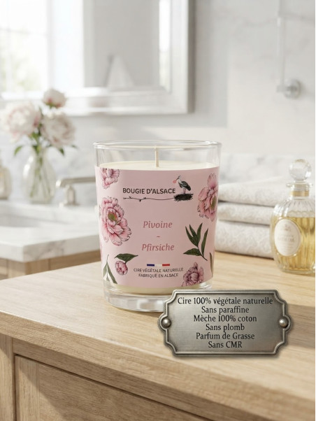 Bougie d'Alsace Pivoine