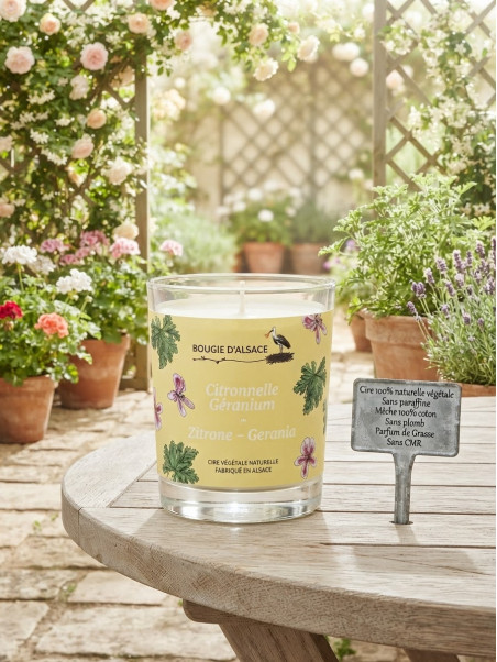 Bougie d'Alsace citronnelle - géranium